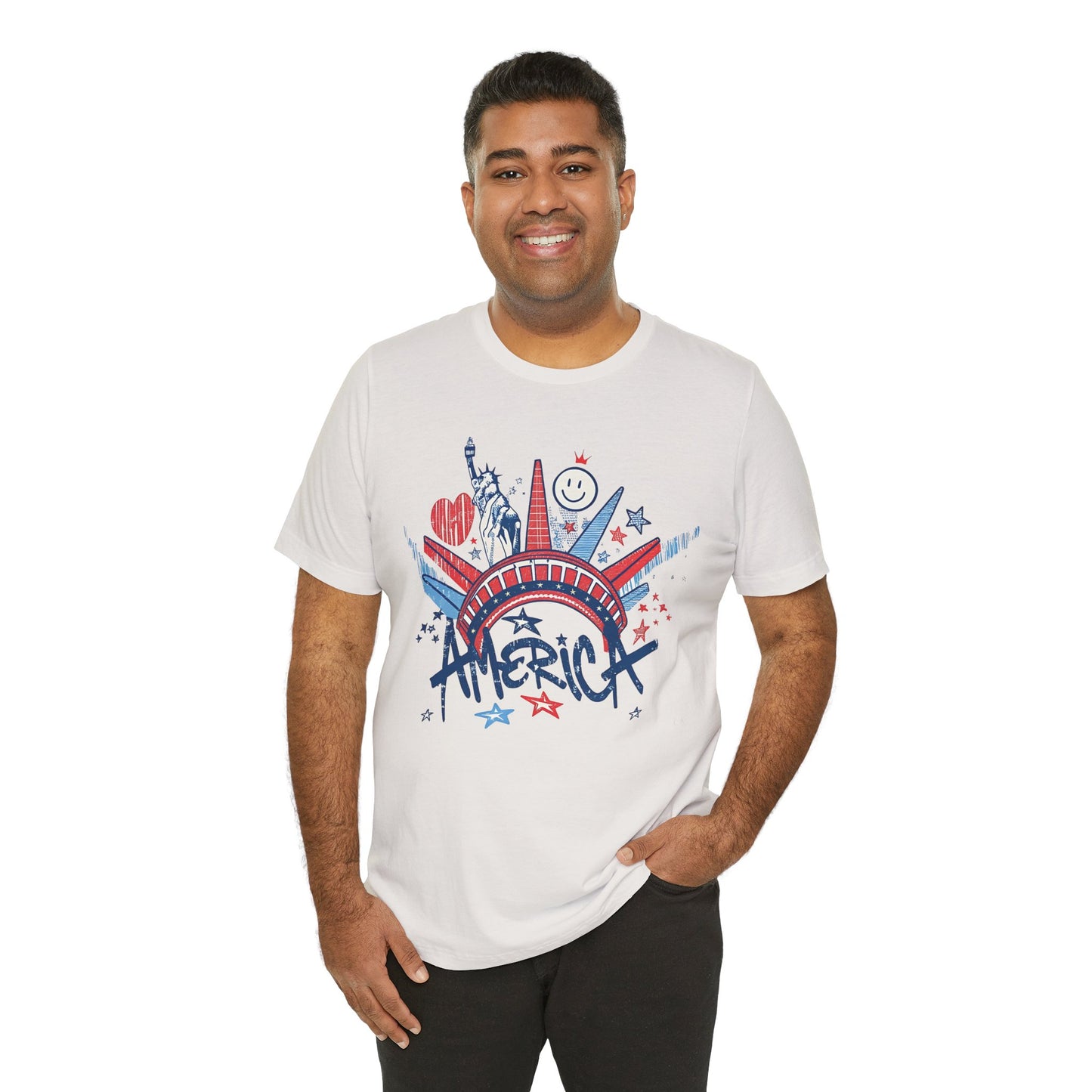 Statue of Liberty Sketch America T-Shirt | Patriotic Fourth of July Tee