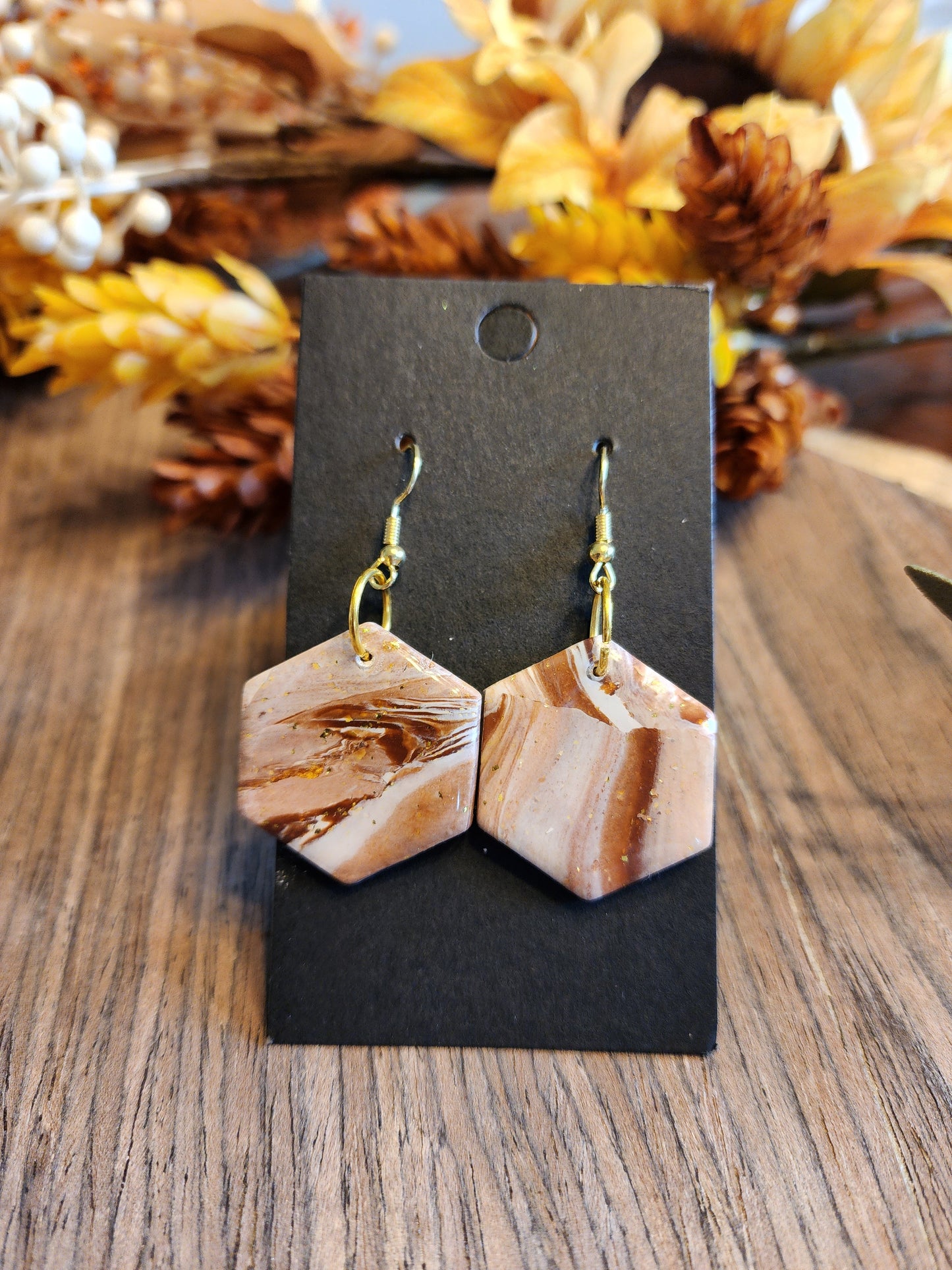 Autumn Brown Clay Earrings