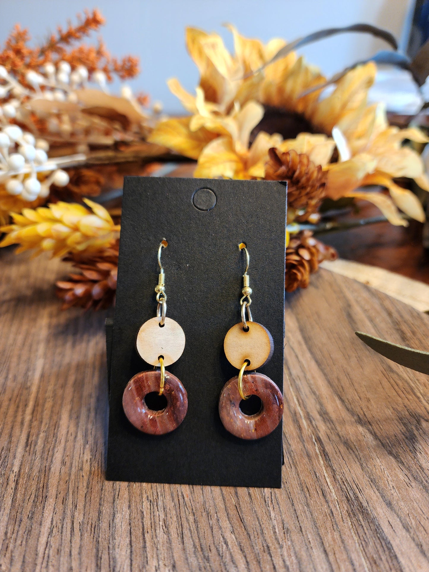 Autumn Brown Clay Earrings
