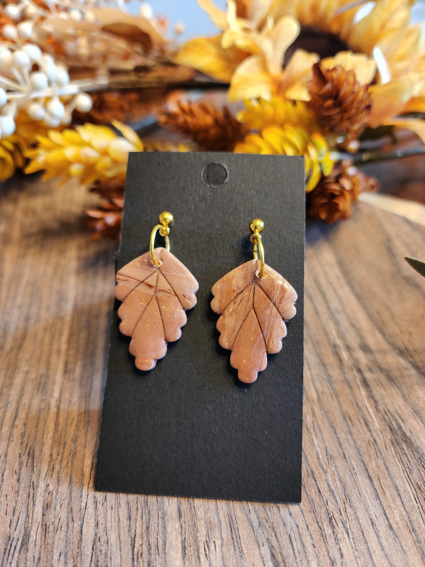 Autumn Brown Clay Earrings