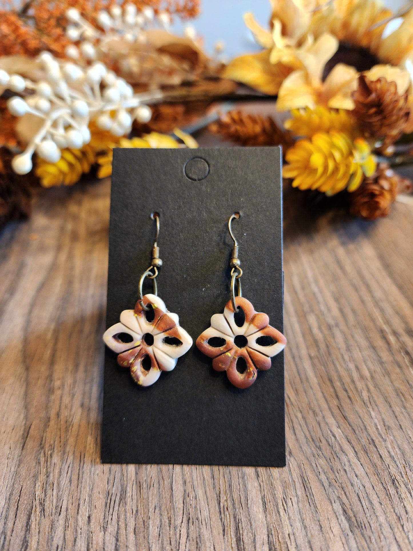 Autumn Brown Clay Earrings