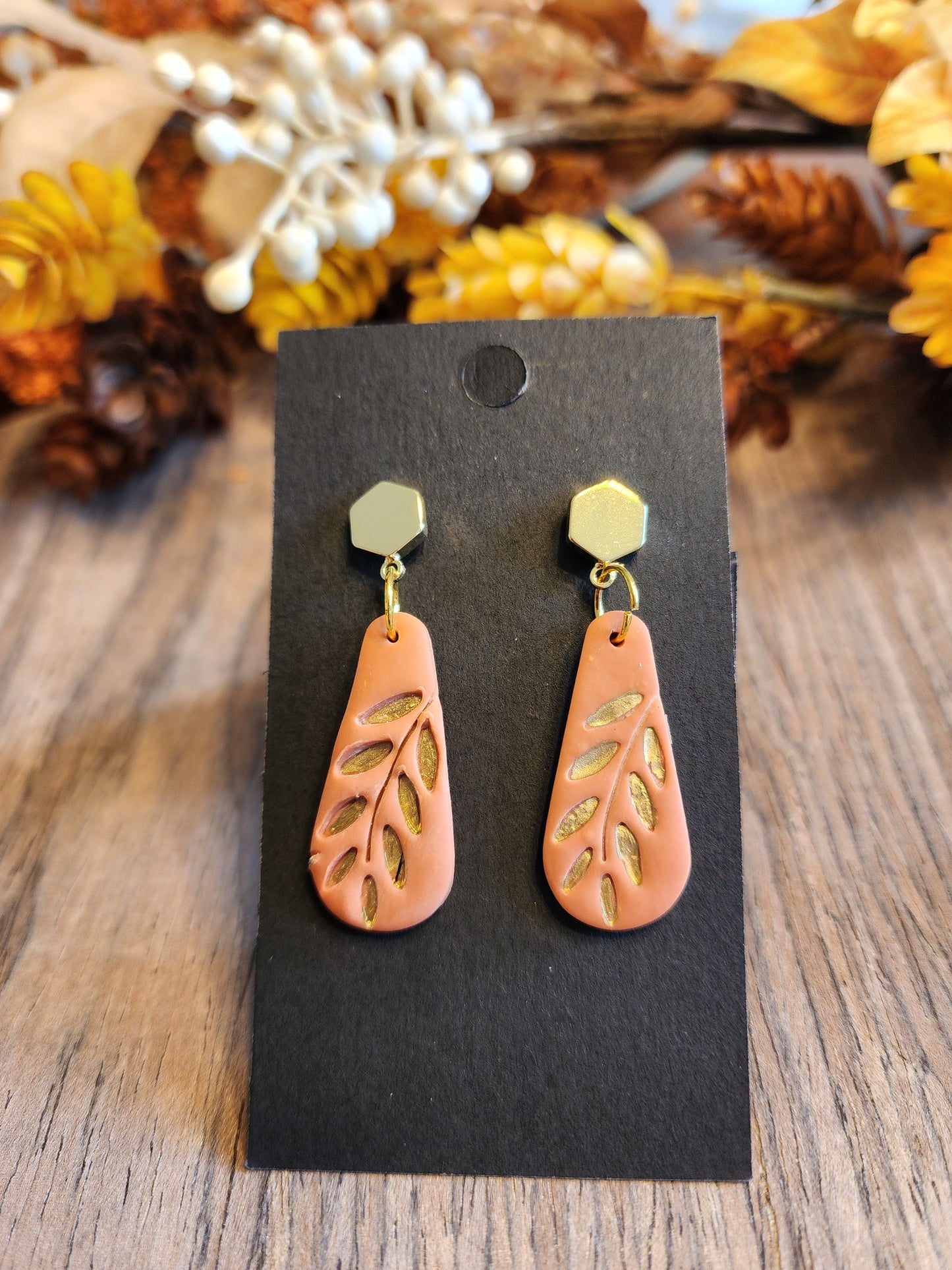 Autumn Brown Clay Earrings