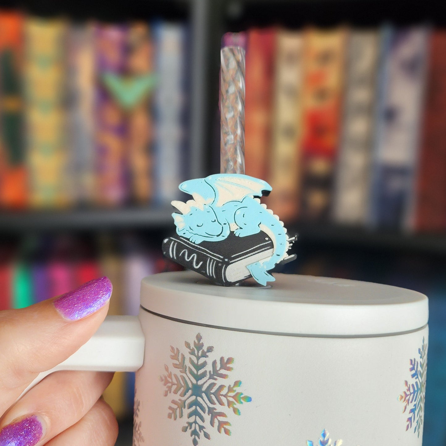 3D Printed Sleeping Book Dragon Straw Topper