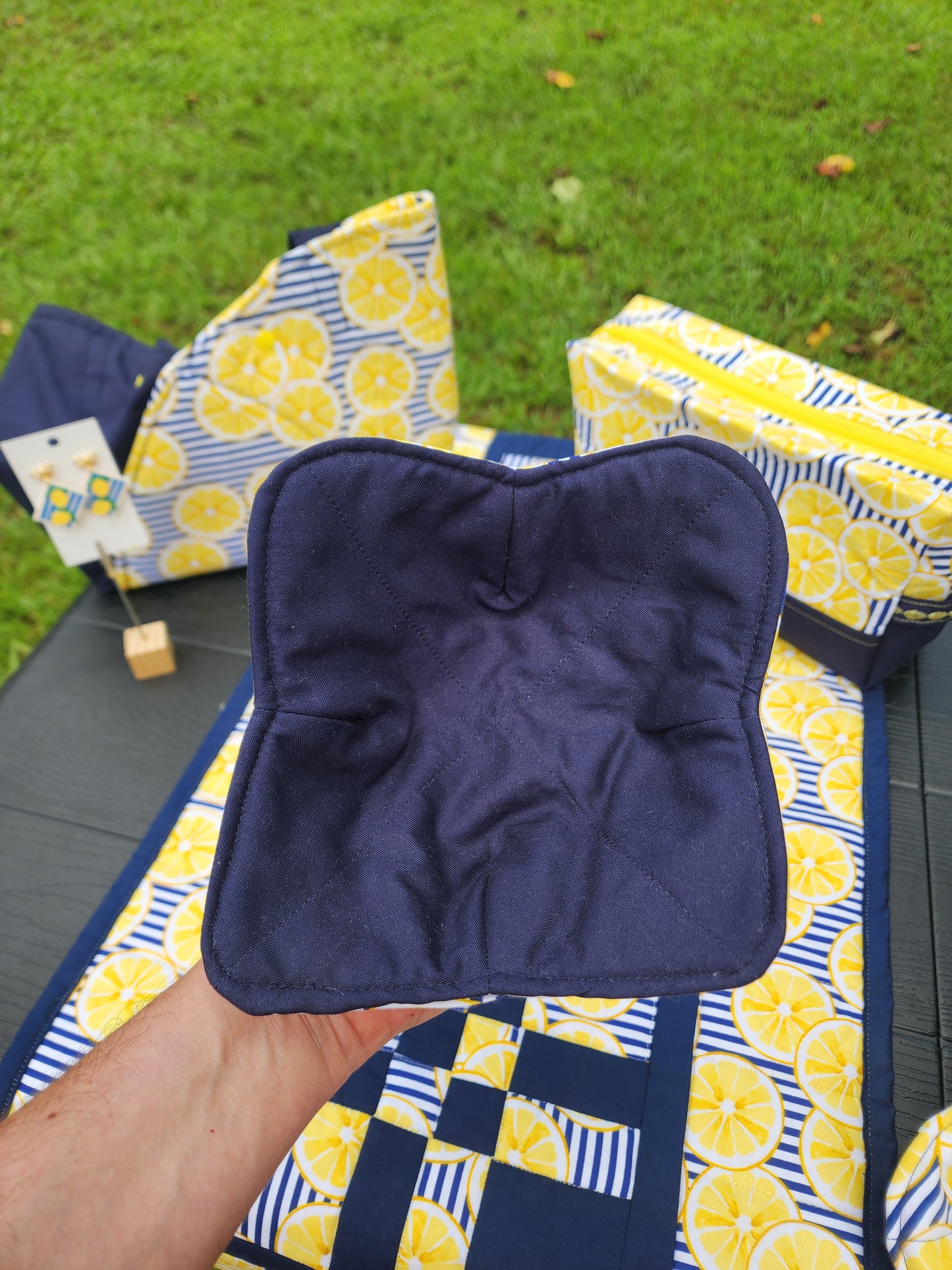 Reversible Lemon Bowl Cozy | Handmade Hot Bowl Holder