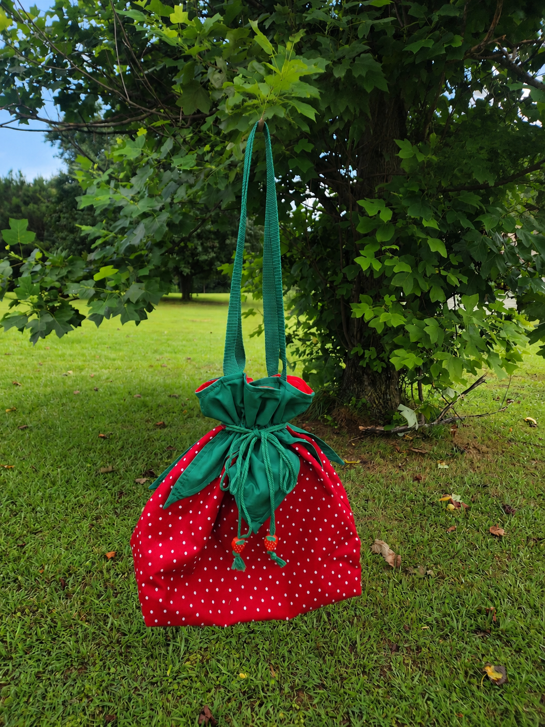 Strawberry Candy Inspired Drawstring Shoulder Bag