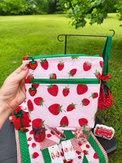 Handmade Strawberry Zipper Pouch