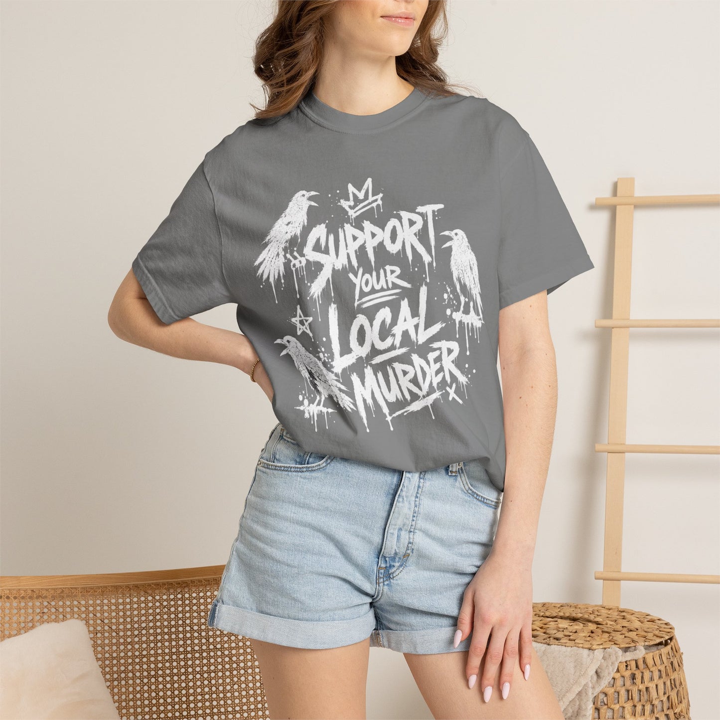 Vintage Distressed White T-Shirt — Subtle Worn-Fade Graphic Tee