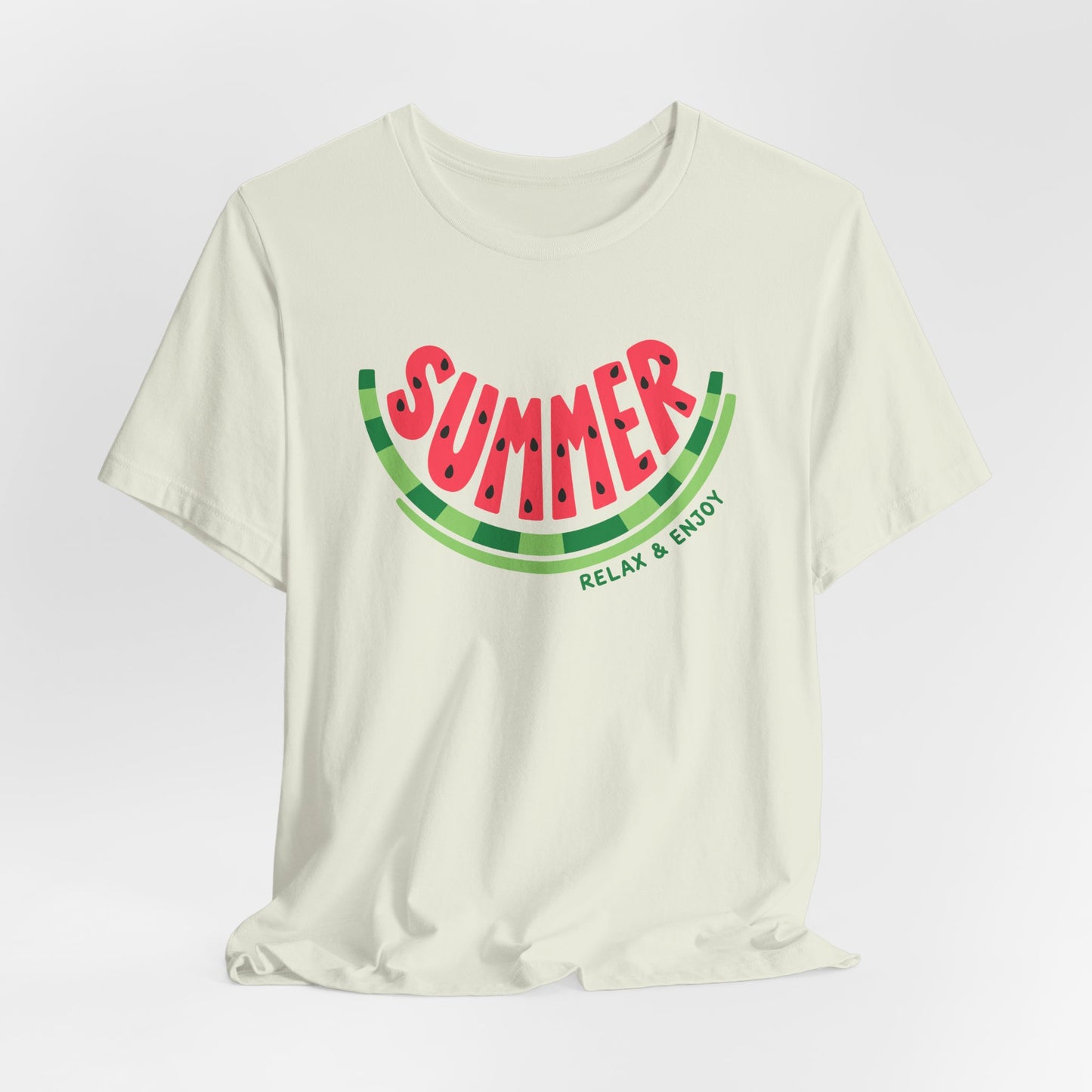 Summer Watermelon T-Shirt — "SUMMER" Relax & Enjoy Graphic Tee