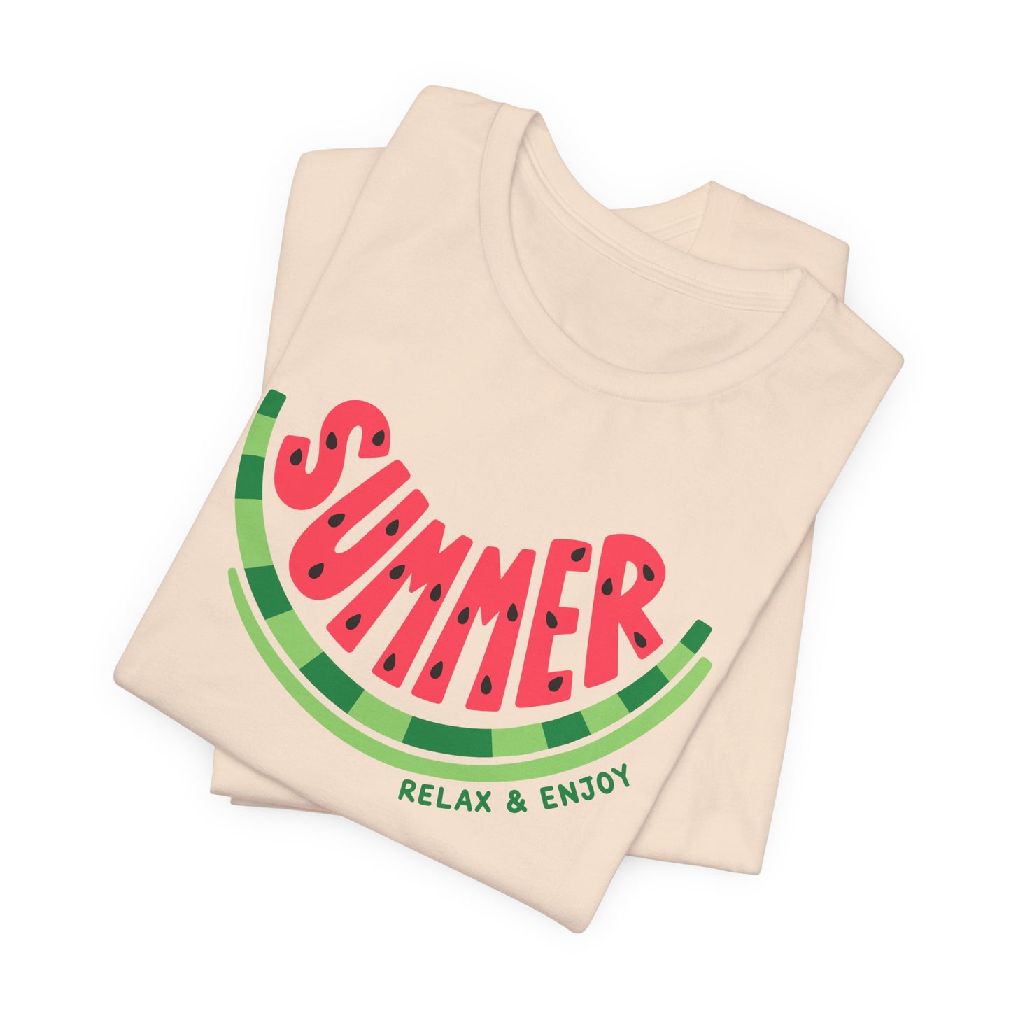 Summer Watermelon T-Shirt — "SUMMER" Relax & Enjoy Graphic Tee