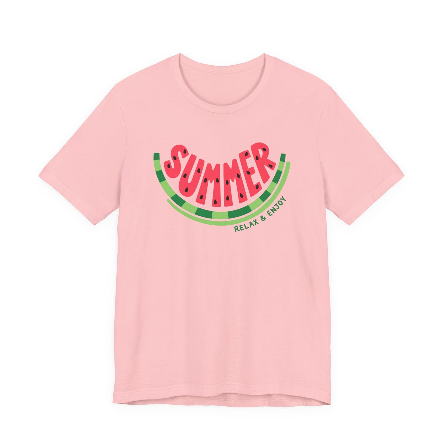 Summer Watermelon T-Shirt — "SUMMER" Relax & Enjoy Graphic Tee