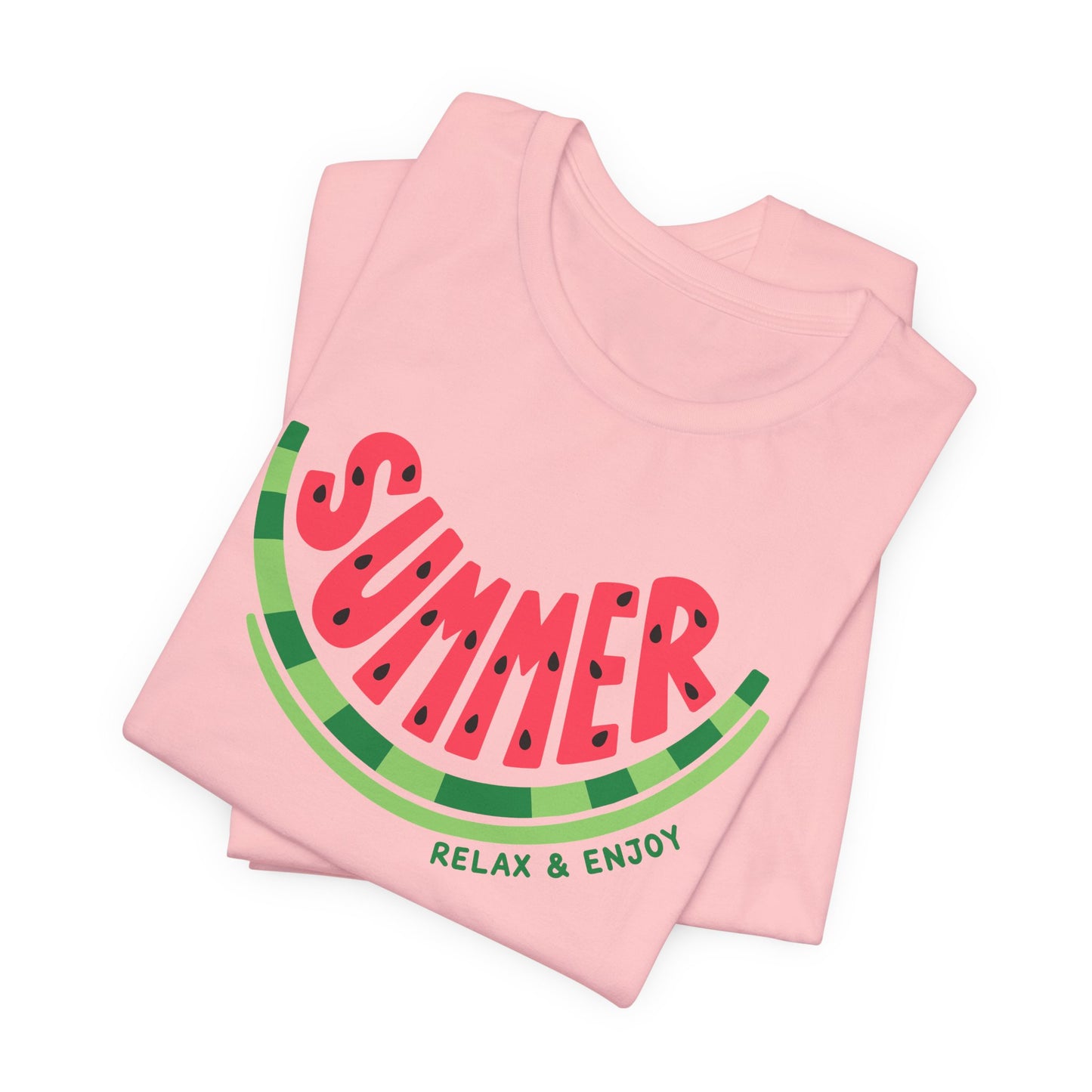 Summer Watermelon T-Shirt — "SUMMER" Relax & Enjoy Graphic Tee