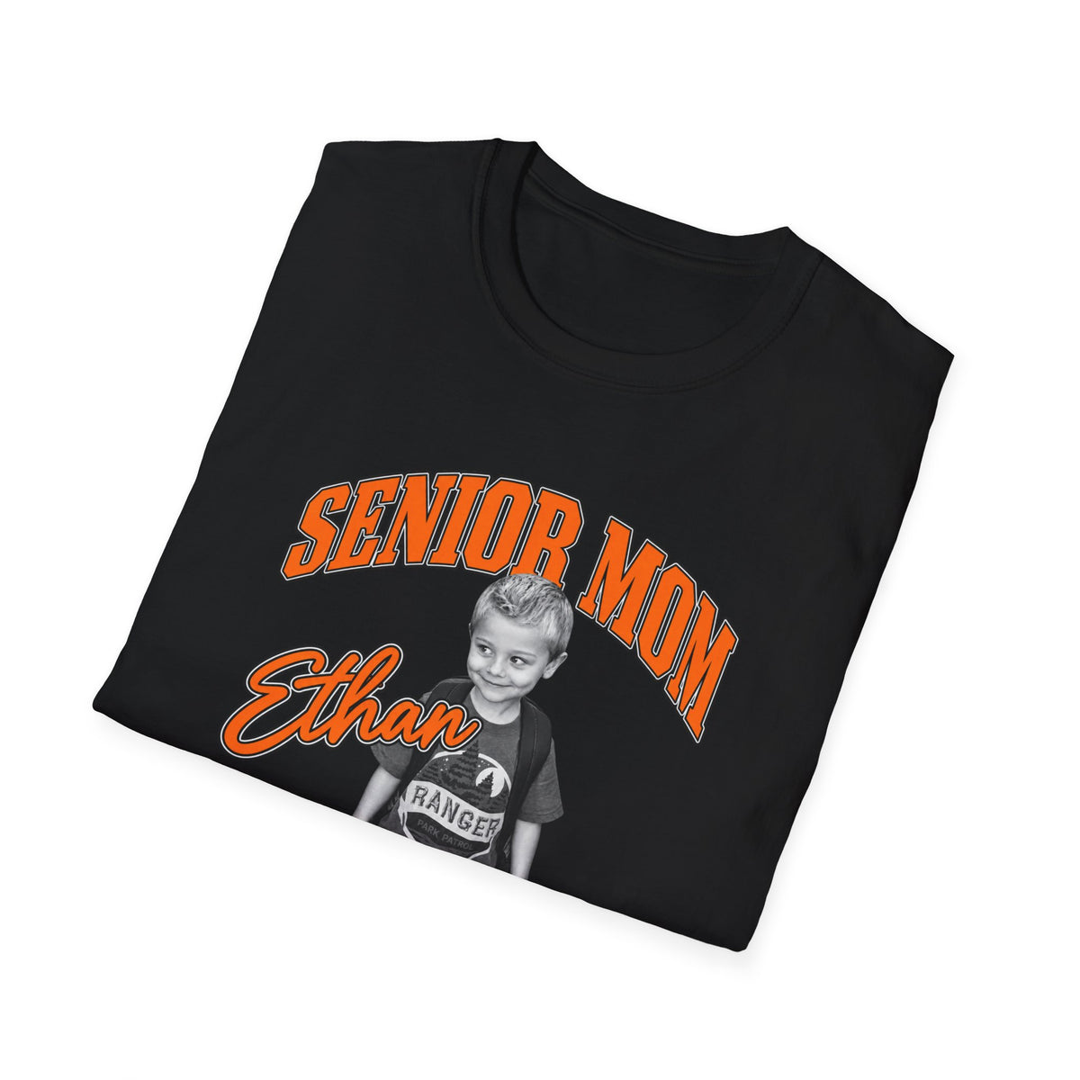 Senior Mom Custom Photo T-Shirt — Class of 2027 Personalized Tee