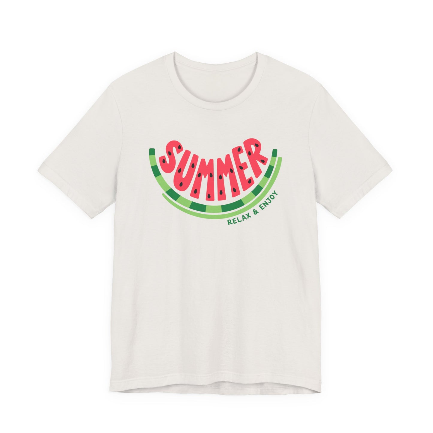 Summer Watermelon T-Shirt — "SUMMER" Relax & Enjoy Graphic Tee