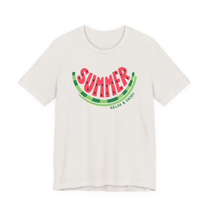 Summer Watermelon T-Shirt — "SUMMER" Relax & Enjoy Graphic Tee