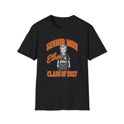 Senior Mom Custom Photo T-Shirt — Class of 2027 Personalized Tee
