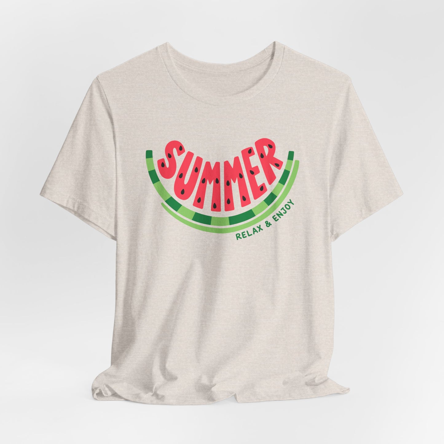 Summer Watermelon T-Shirt — "SUMMER" Relax & Enjoy Graphic Tee