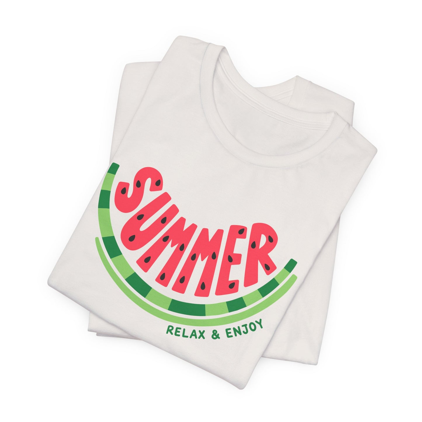 Summer Watermelon T-Shirt — "SUMMER" Relax & Enjoy Graphic Tee
