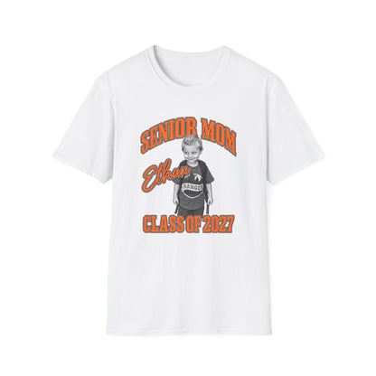 Senior Mom Custom Photo T-Shirt — Class of 2027 Personalized Tee