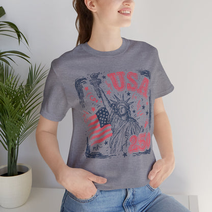 USA 250 Statue of Liberty T-Shirt – American Flag Independence Day Tee