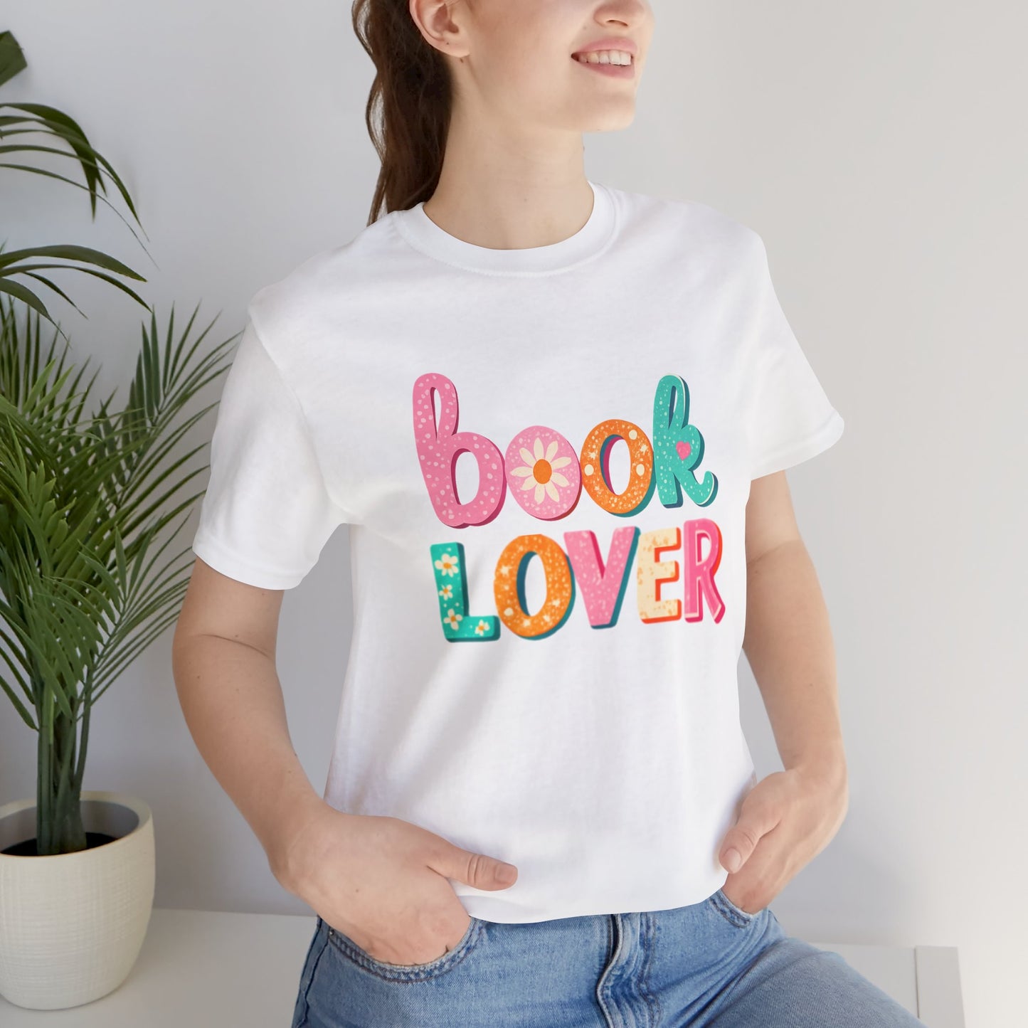 Book Lover T‑Shirt – Colorful 'book LOVER' Graphic Tee for Readers