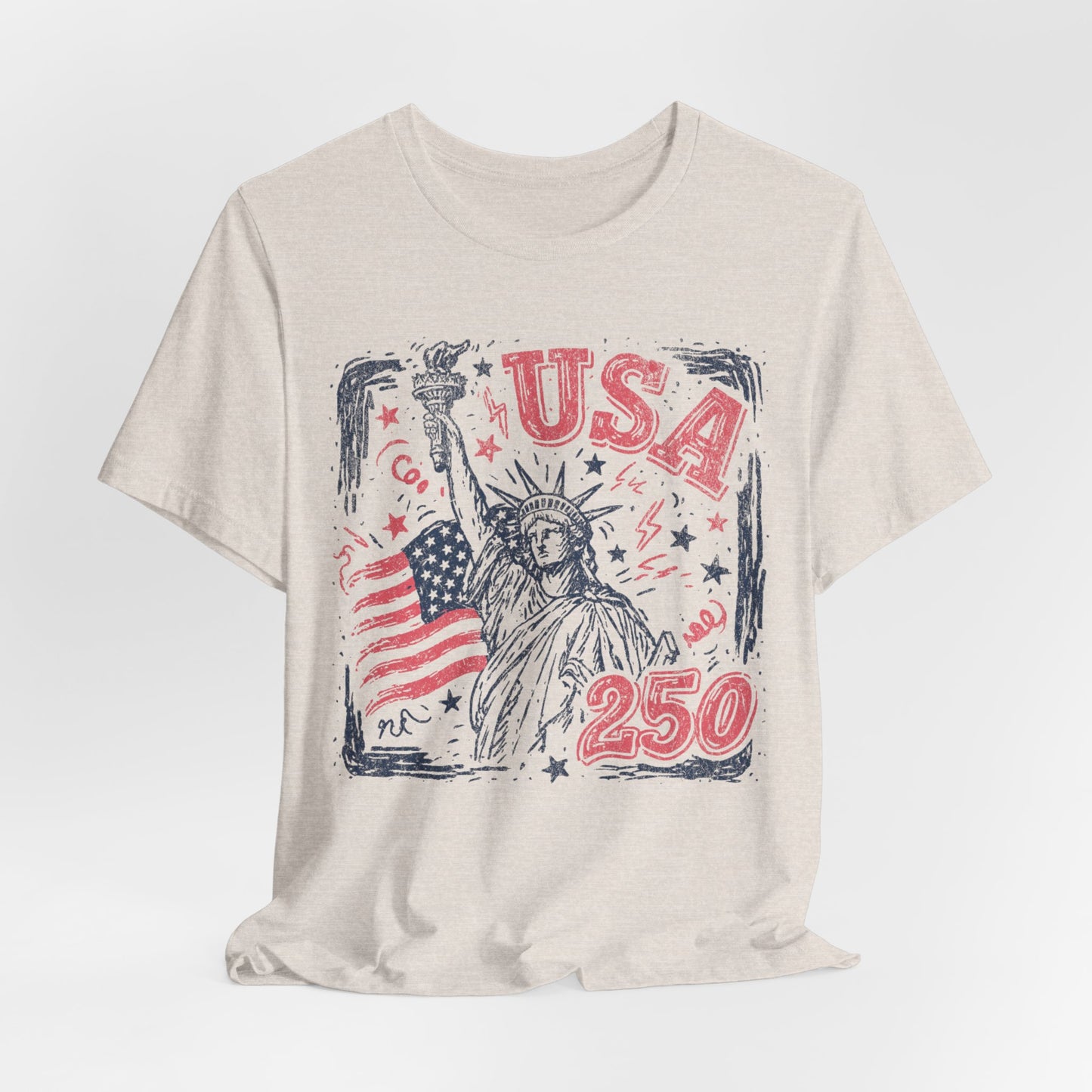 USA 250 Statue of Liberty T-Shirt – American Flag Independence Day Tee