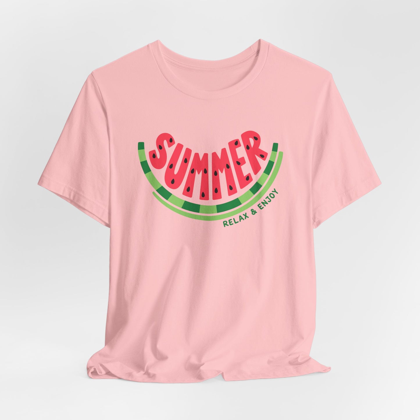 Summer Watermelon T-Shirt — "SUMMER" Relax & Enjoy Graphic Tee