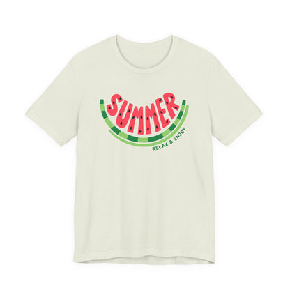 Summer Watermelon T-Shirt — "SUMMER" Relax & Enjoy Graphic Tee