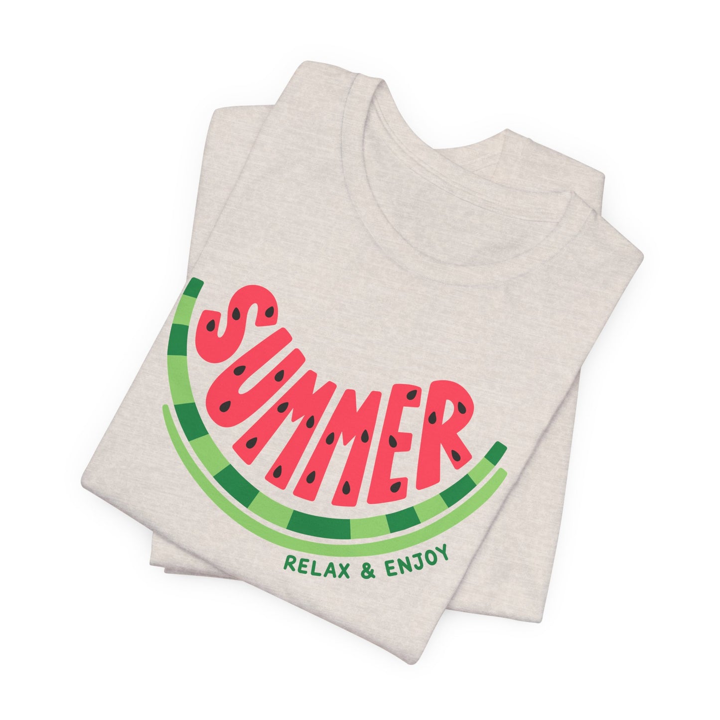 Summer Watermelon T-Shirt — "SUMMER" Relax & Enjoy Graphic Tee