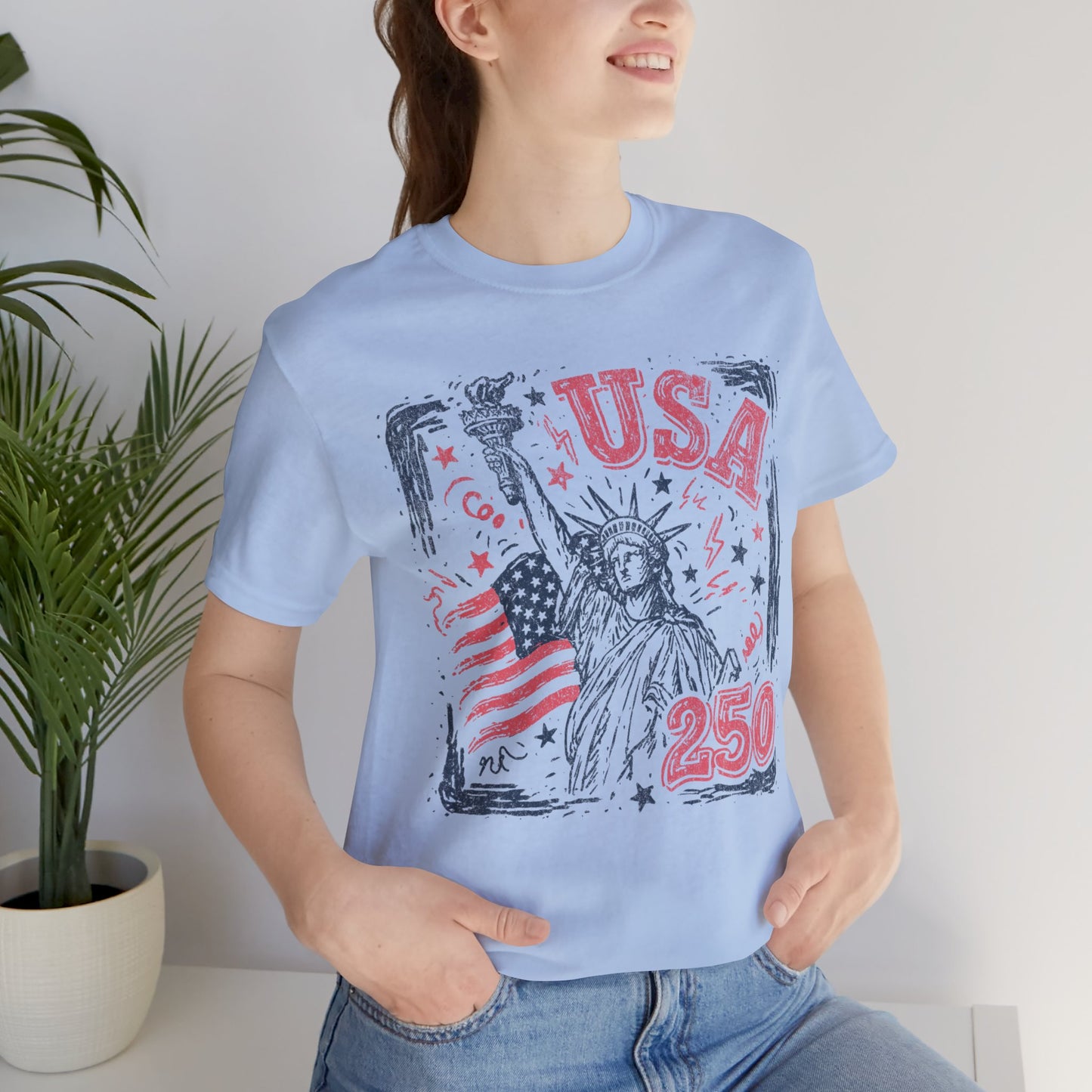 USA 250 Statue of Liberty T-Shirt – American Flag Independence Day Tee