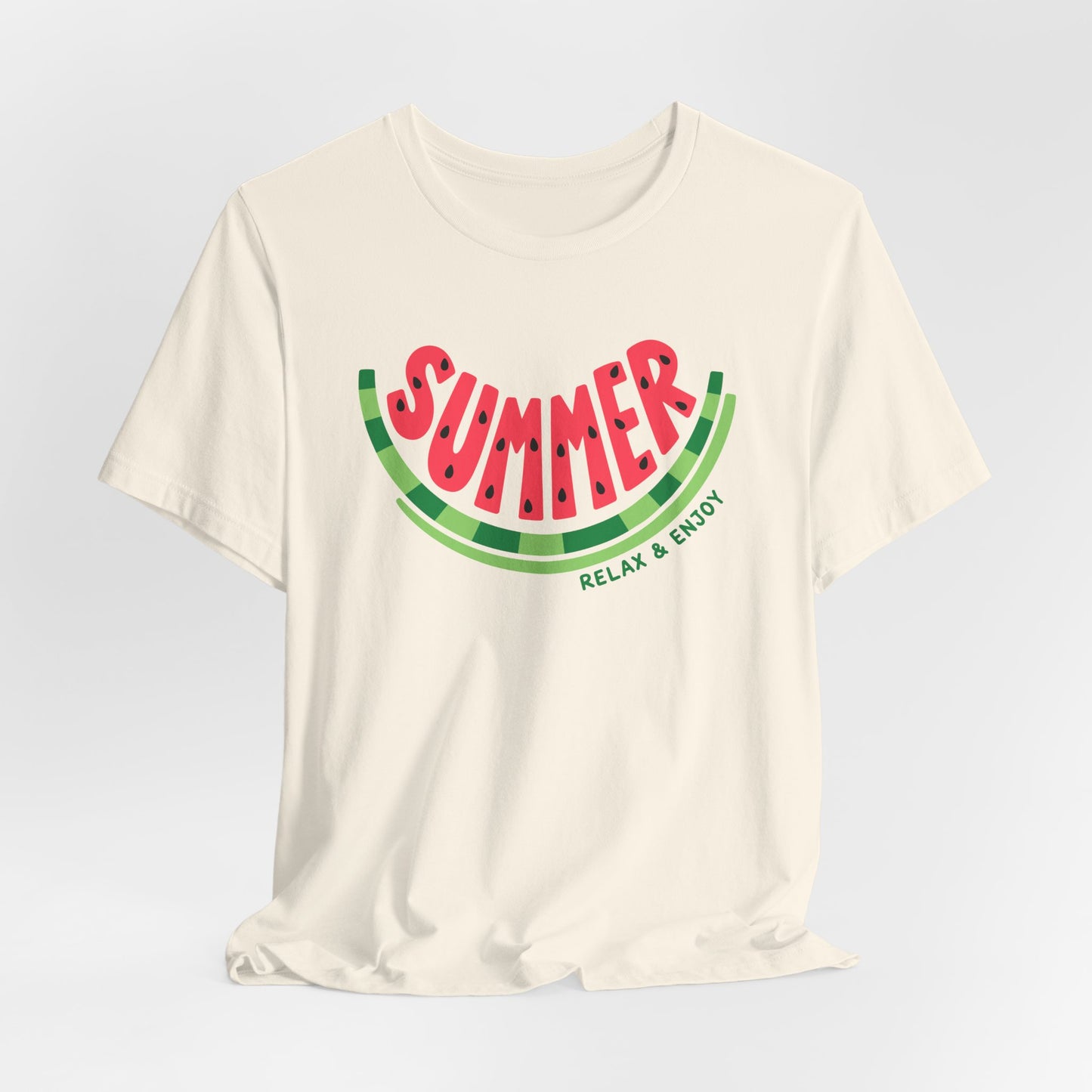 Summer Watermelon T-Shirt — "SUMMER" Relax & Enjoy Graphic Tee