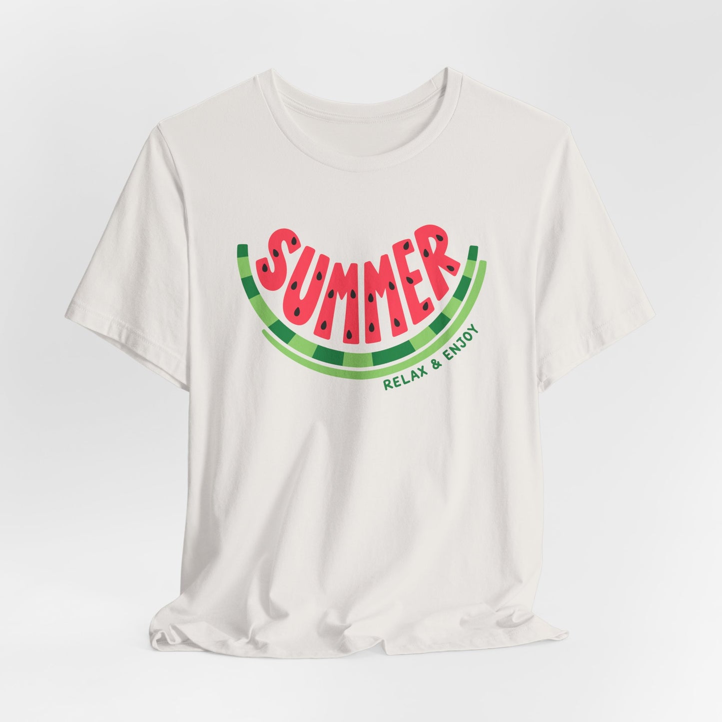 Summer Watermelon T-Shirt — "SUMMER" Relax & Enjoy Graphic Tee