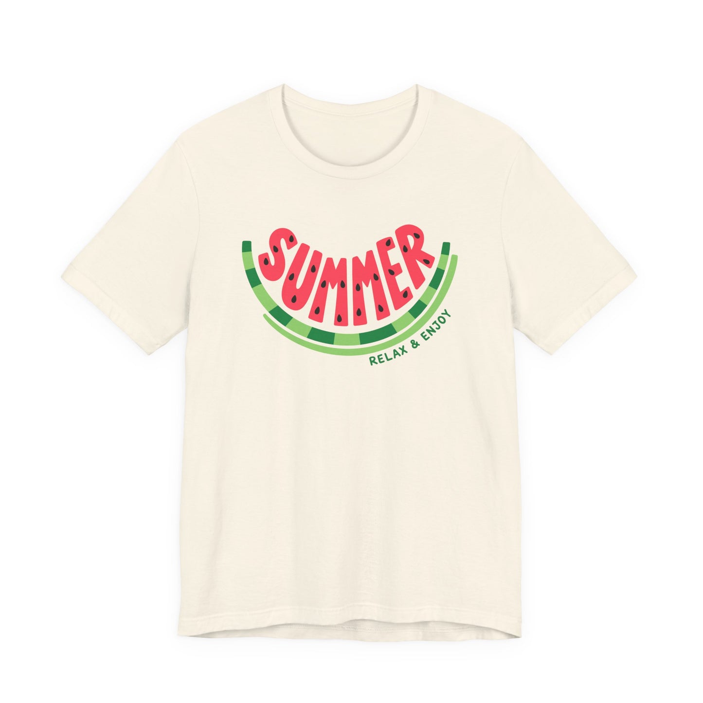 Summer Watermelon T-Shirt — "SUMMER" Relax & Enjoy Graphic Tee