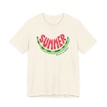 Summer Watermelon T-Shirt — "SUMMER" Relax & Enjoy Graphic Tee