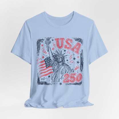USA 250 Statue of Liberty T-Shirt – American Flag Independence Day Tee