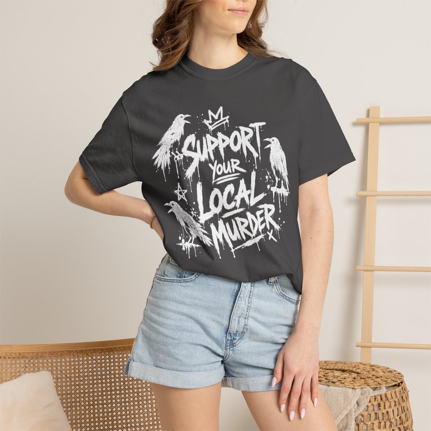 Vintage Distressed White T-Shirt — Subtle Worn-Fade Graphic Tee