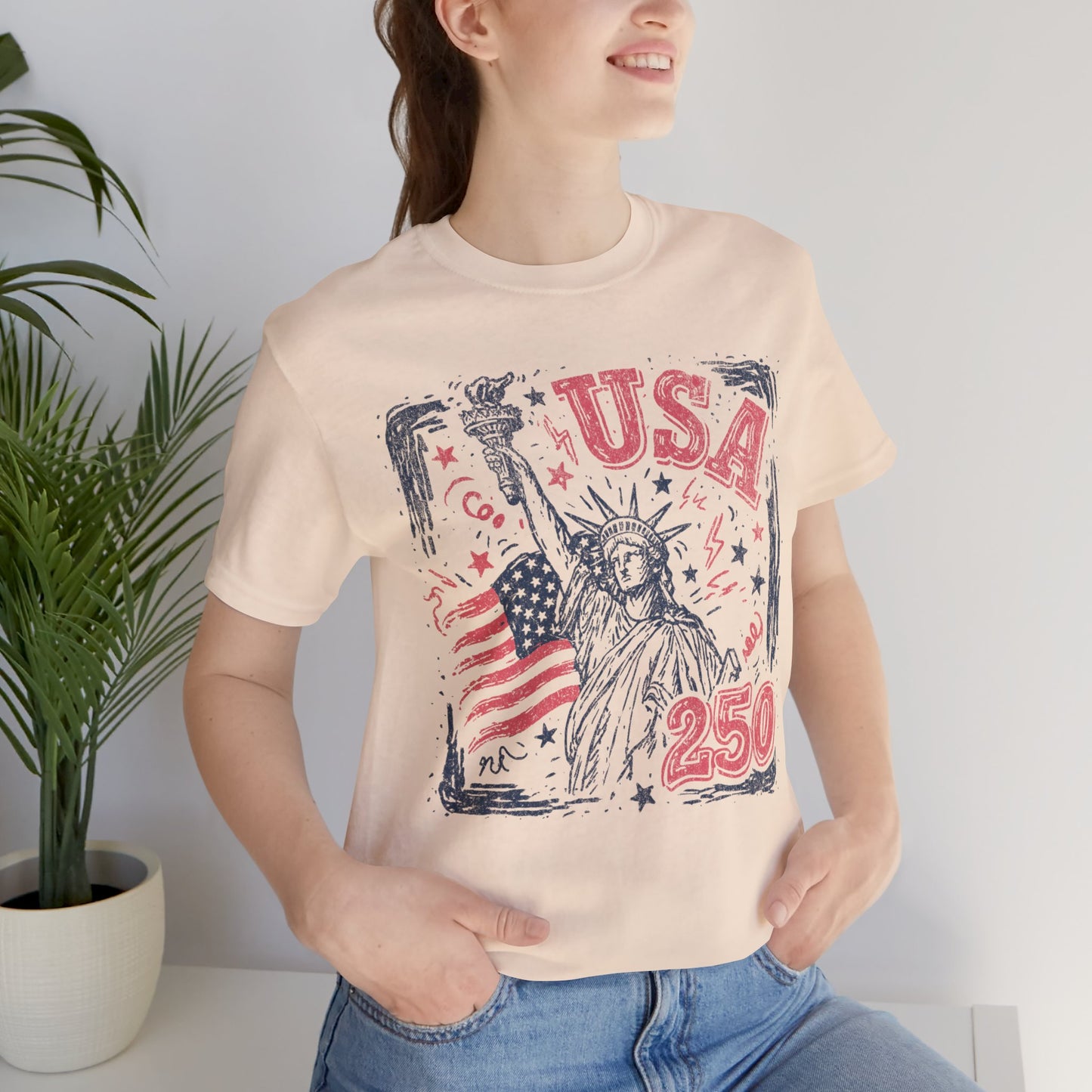 USA 250 Statue of Liberty T-Shirt – American Flag Independence Day Tee