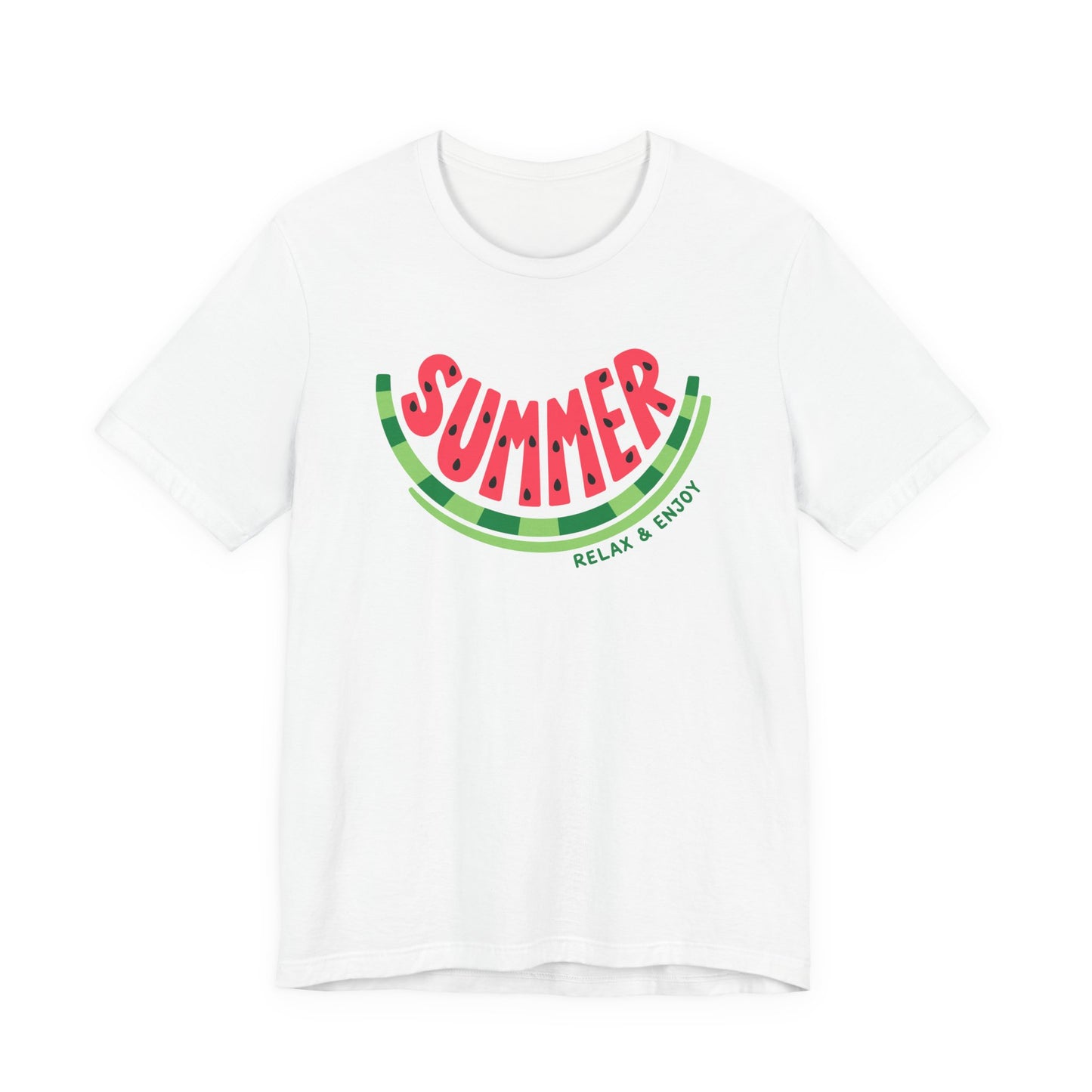 Summer Watermelon T-Shirt — "SUMMER" Relax & Enjoy Graphic Tee