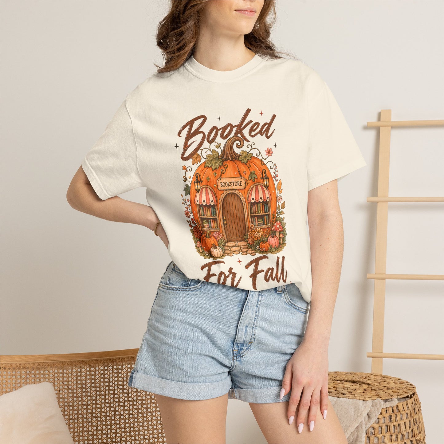 Booked for Fall T-Shirt — Pumpkin Cottage Autumn Reading Tee