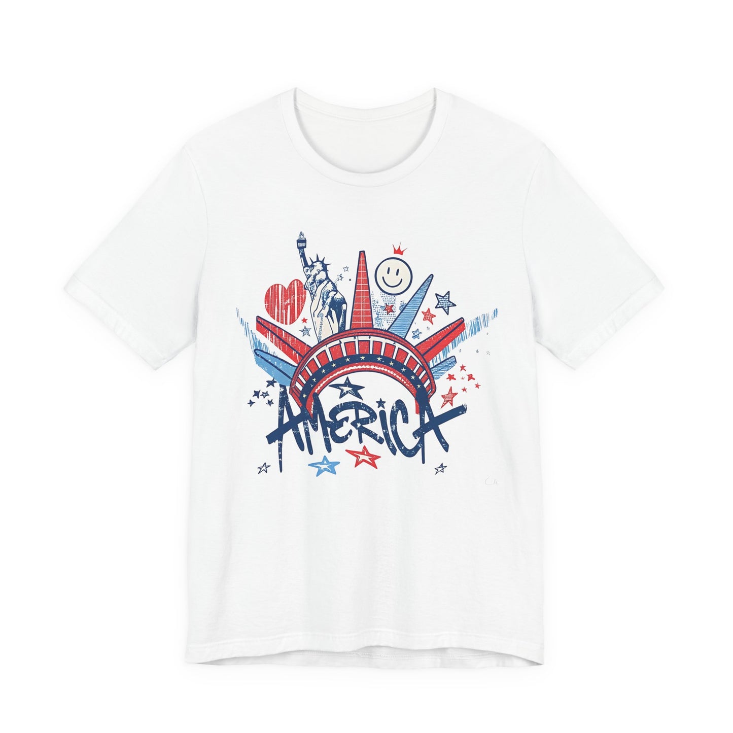 Statue of Liberty Sketch America T-Shirt | Patriotic Fourth of July Tee