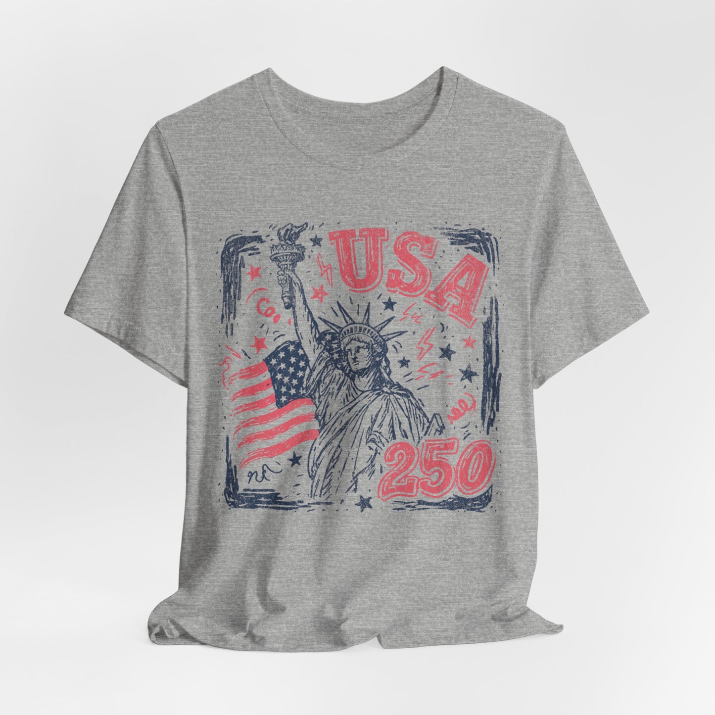 USA 250 Statue of Liberty T-Shirt – American Flag Independence Day Tee