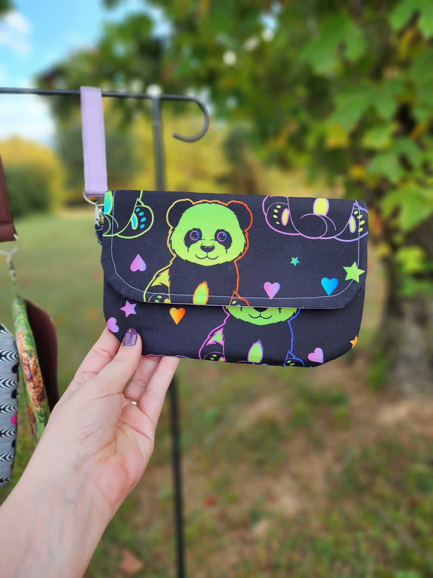 Panda Bear & Highland Cow Handmade Clutch