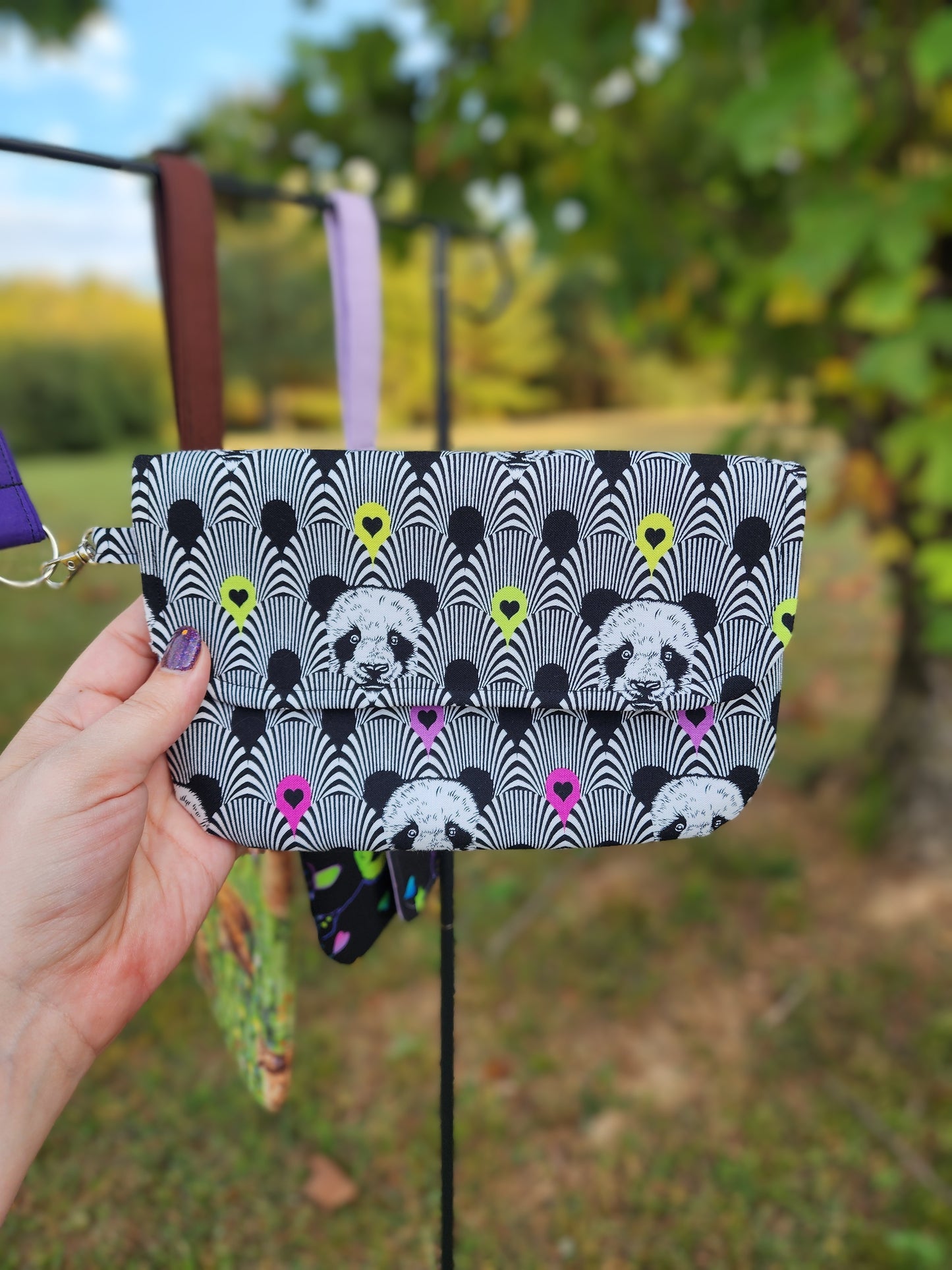Panda Bear & Highland Cow Handmade Clutch