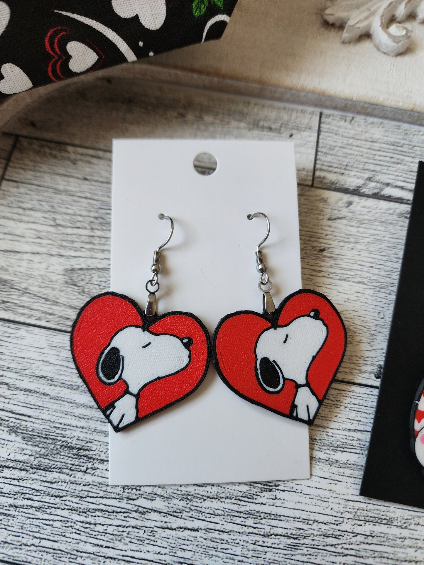 3D Earrings - Red, Black & White Collection