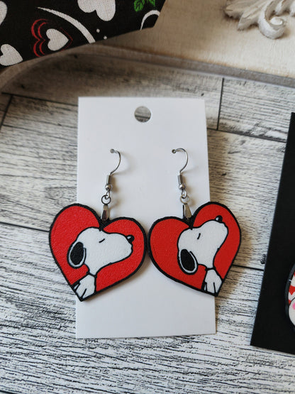 3D Earrings - Red, Black & White Collection