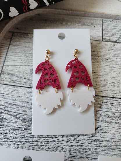 3D Earrings - Gnomes & Hearts