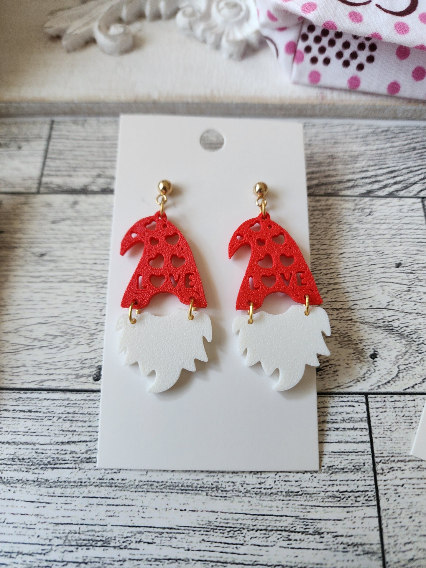 3D Earrings - Gnomes & Hearts