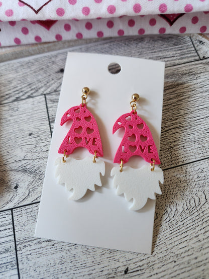 3D Earrings - Gnomes & Hearts
