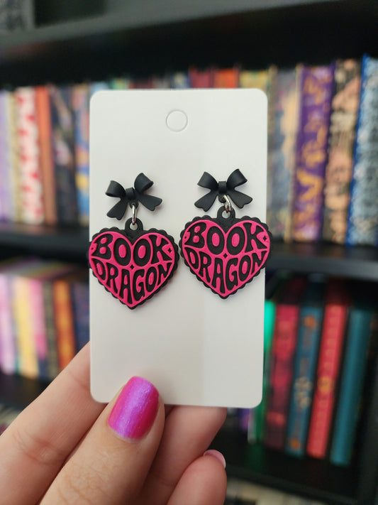 Book Dragon 3D printed earrings