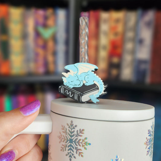 3D Printed Sleeping Book Dragon Straw Topper