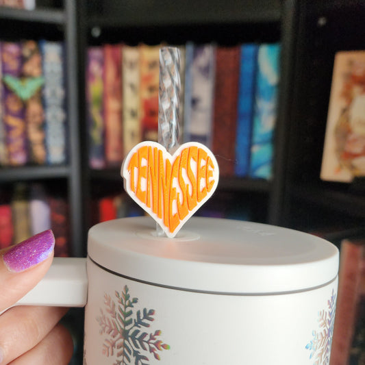 Tennessee Heart 3D Printed Straw Topper